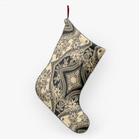 Polynesian Plumeria Mix Gray Christmas Stocking 26 X 42 cm Gray Christmas Stocking - Polynesian Pride