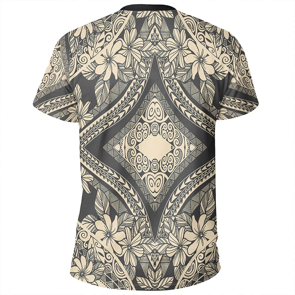 Polynesian Plumeria Mix Gray T Shirt - Polynesian Pride