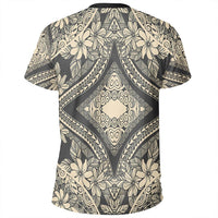 Polynesian Plumeria Mix Gray T Shirt - Polynesian Pride