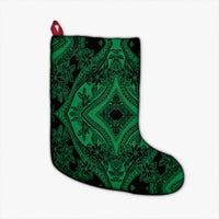Polynesian Plumeria Mix Green Black Christmas Stocking - Polynesian Pride