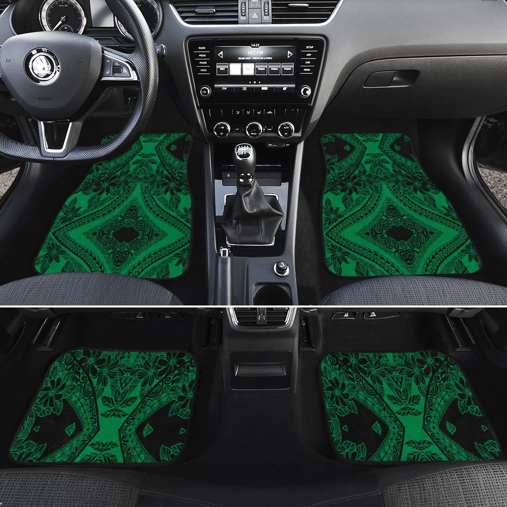 Polynesian Plumeria Mix Gray Hawaii Car Floor Mats Gray One Size - Polynesian Pride