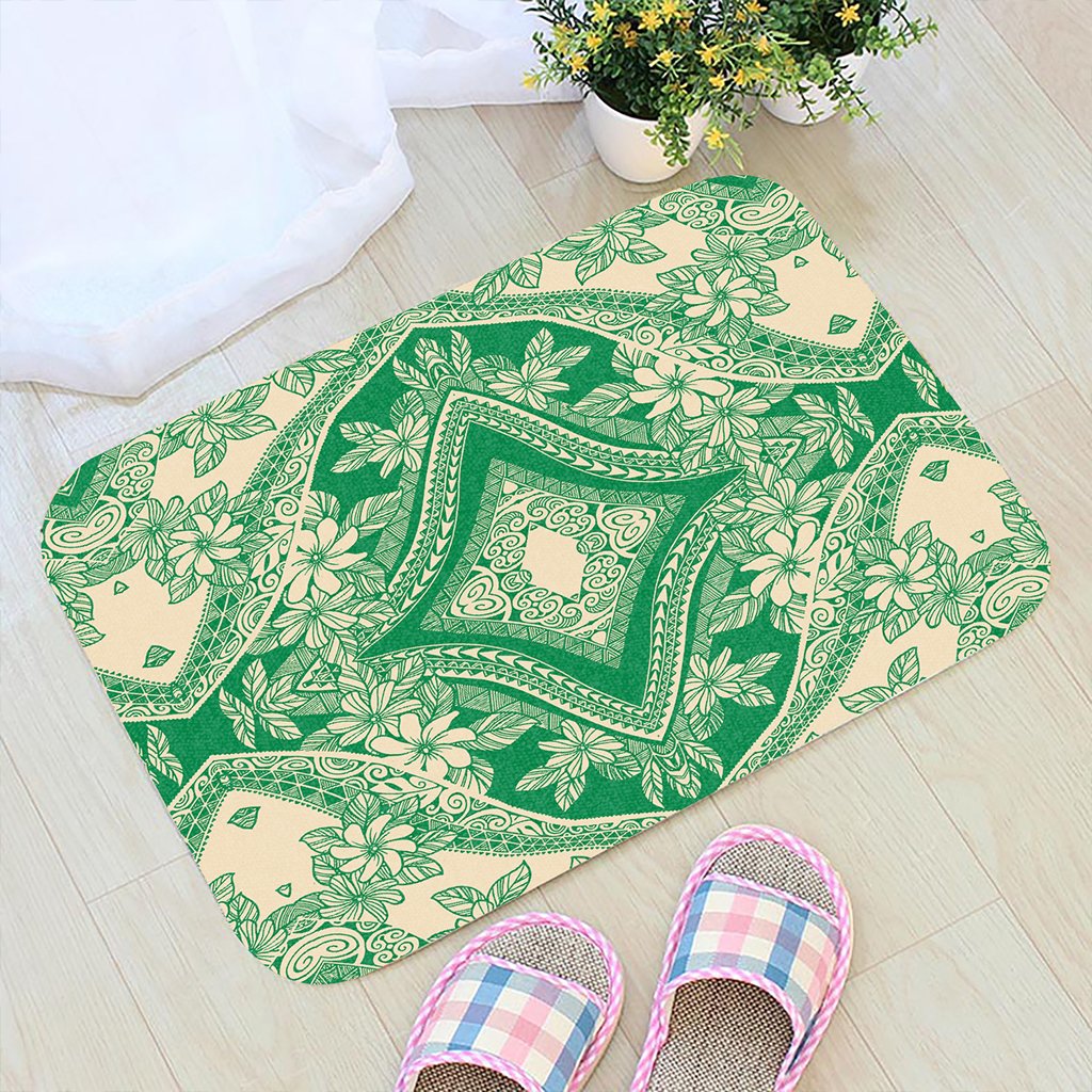 Polynesian Plumeria Mix Green Hawaii Door Mat Door Mat Green - Polynesian Pride