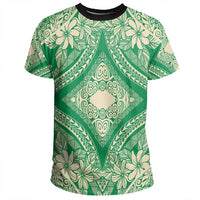 Polynesian Plumeria Mix Green T Shirt - Polynesian Pride