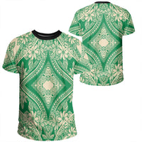Polynesian Plumeria Mix Green T Shirt Unisex Polyester - Polynesian Pride