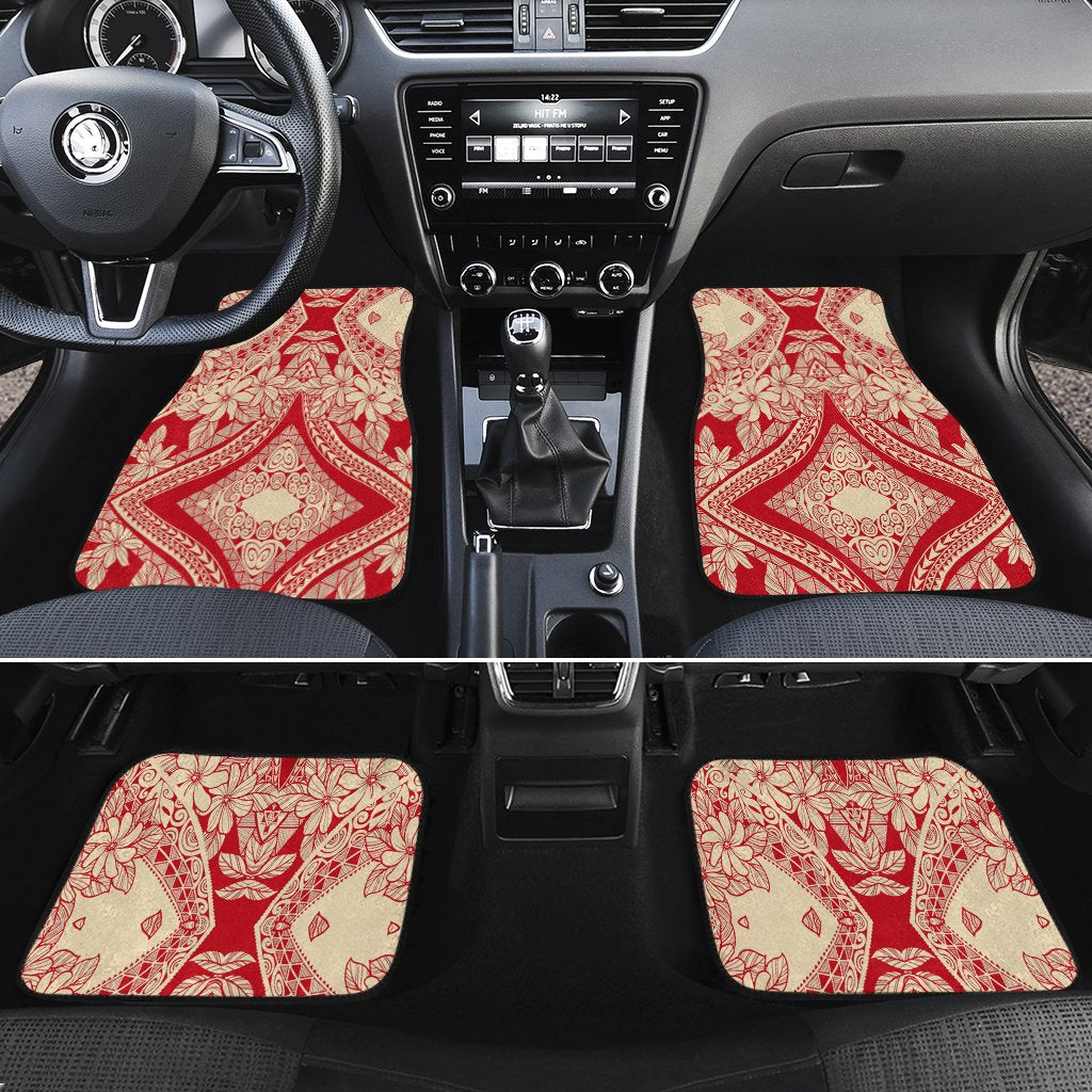 Polynesian Plumeria Mix Hawaii Car Floor Mats White One Size - Polynesian Pride