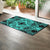 Polynesian Plumeria Mix Turquoise Black Hawaii Door Mat - Polynesian Pride