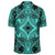 Polynesian Plumeria Mix Turquoise Black Hawaiian Shirt - Polynesian Pride