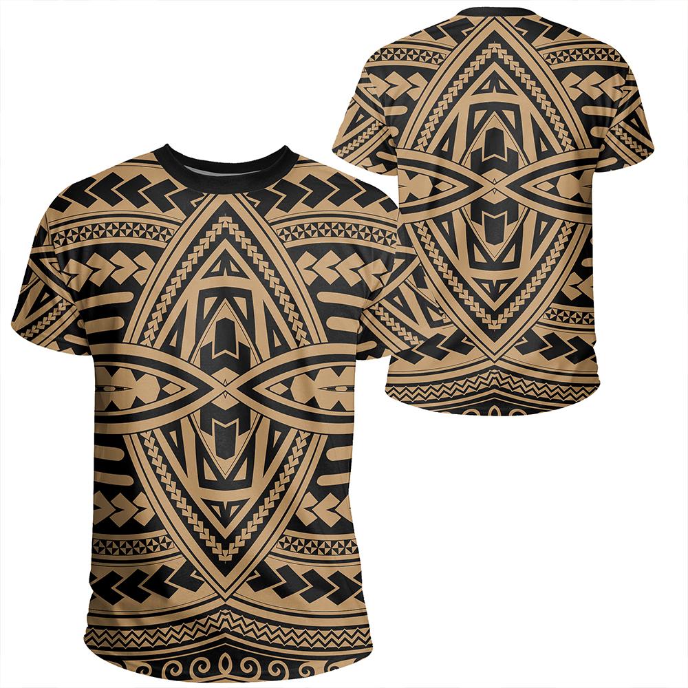 Polynesian Seamless Gold T Shirt Unisex Polyester - Polynesian Pride