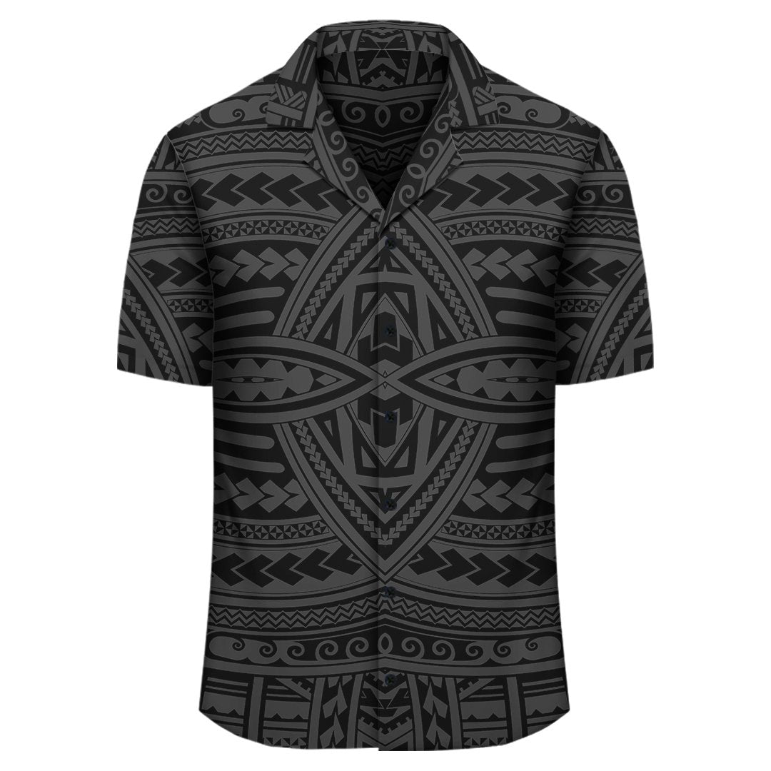 Polynesian Seamless Gray Hawaiian Shirt - Polynesian Pride