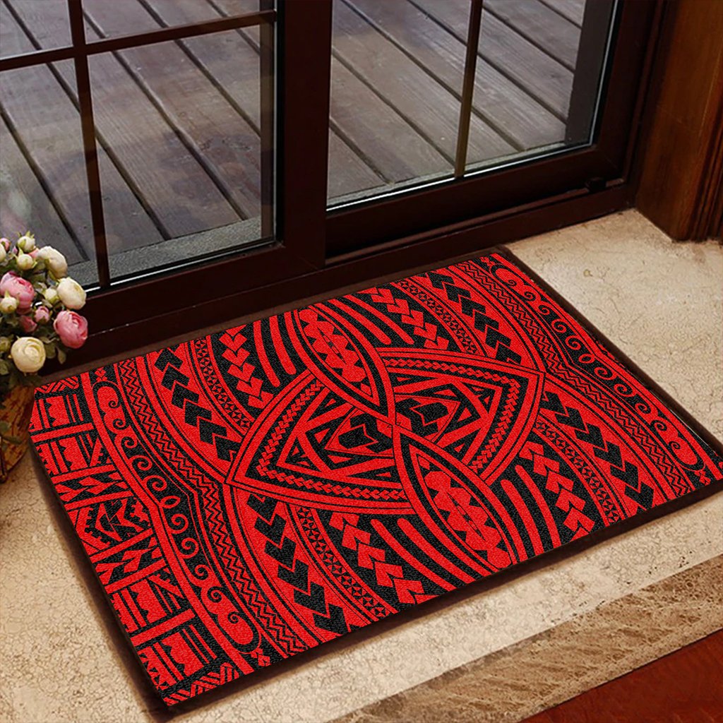 Polynesian Seamless Red Hawaii Door Mat - Polynesian Pride