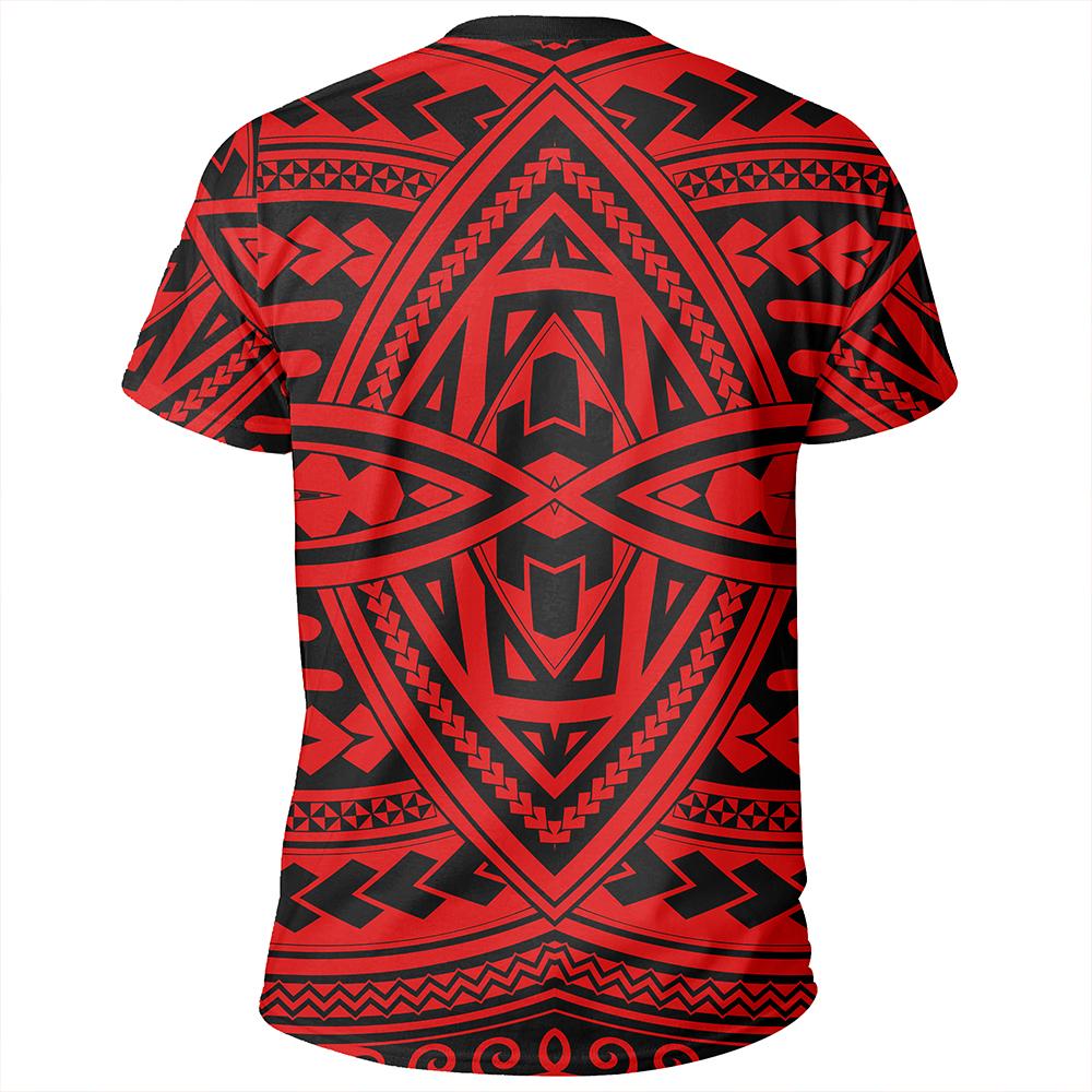 Polynesian Seamless Red T Shirt - Polynesian Pride