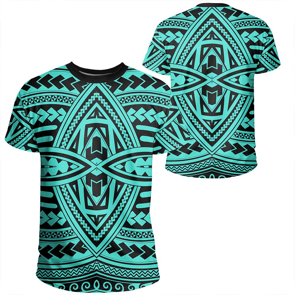 Polynesian Seamless Turquoise T Shirt Unisex Polyester - Polynesian Pride