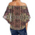 Polynesian Symmetry Brown Hawaii Women's Off Shoulder Wrap Waist Top - Polynesian Pride