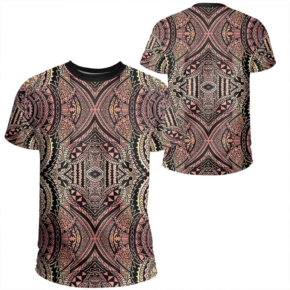 Polynesian Symmetry Brown T Shirt Unisex Polyester - Polynesian Pride