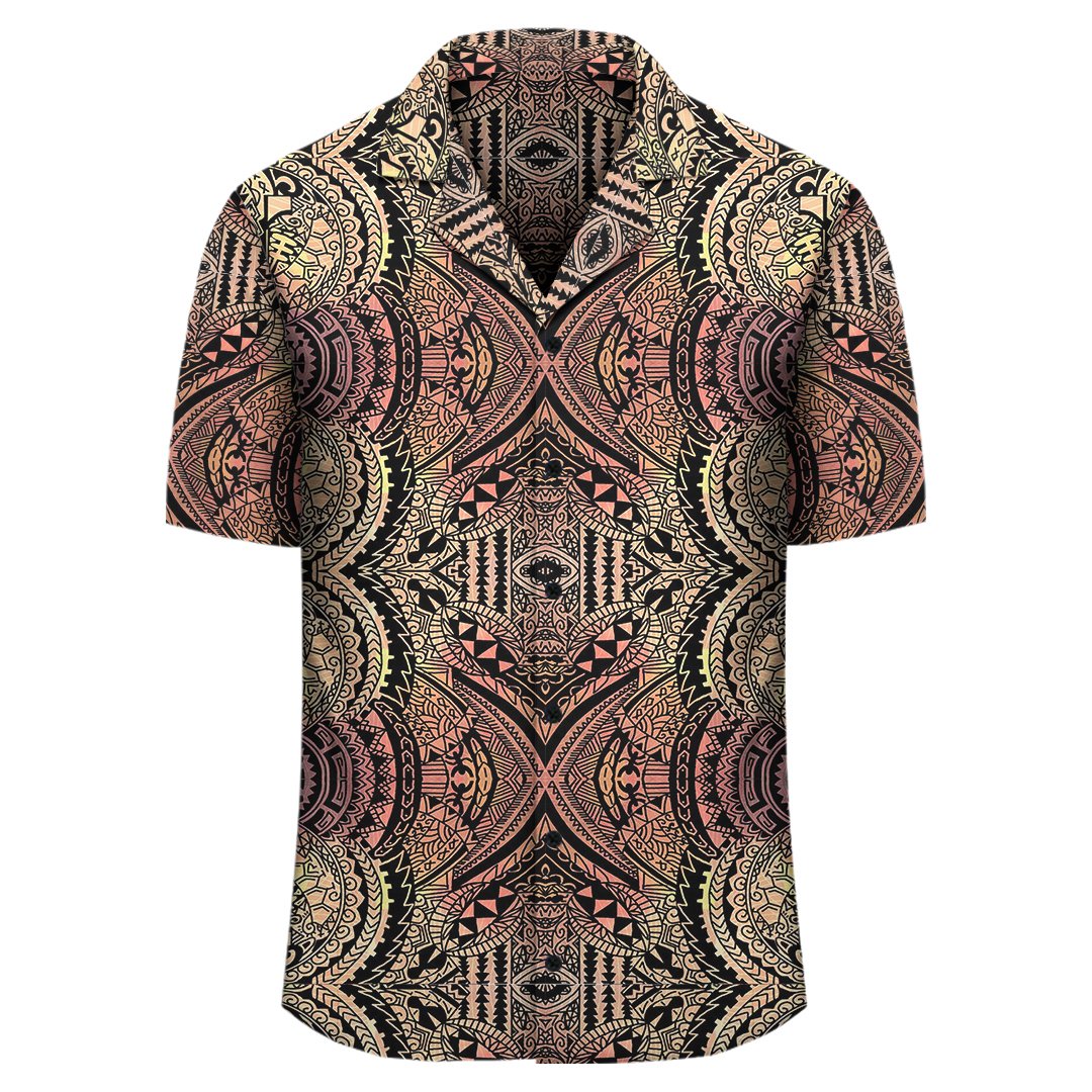Polynesian Symmetry Brown Hawaiian Shirt - Polynesian Pride