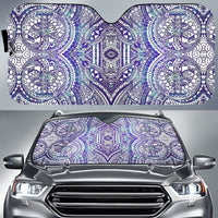 Polynesian Symmetry Car Sun Shade Auto Sun Shade Universal Fit White - Polynesian Pride