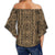 Polynesian Symmetry Gold Hawaii Women's Off Shoulder Wrap Waist Top - Polynesian Pride