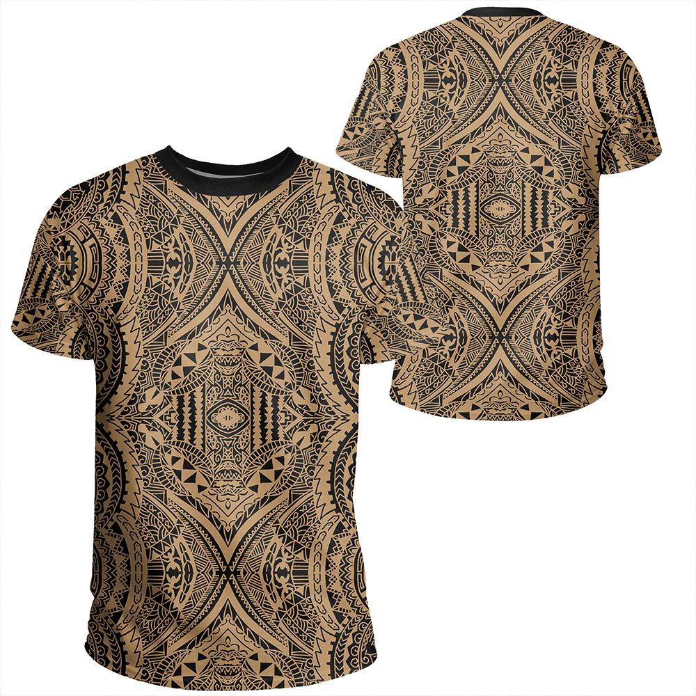 Polynesian Symmetry Gold T Shirt Unisex Polyester - Polynesian Pride