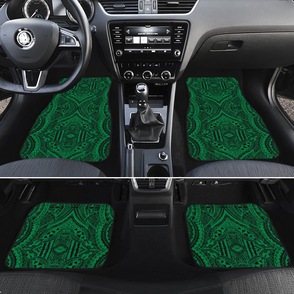 Polynesian Symmetry Green Hawaii Car Floor Mats Green One Size - Polynesian Pride