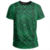 Polynesian Symmetry Green T Shirt - Polynesian Pride