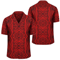Polynesian Symmetry Red Hawaiian Shirt Unisex Black - Polynesian Pride