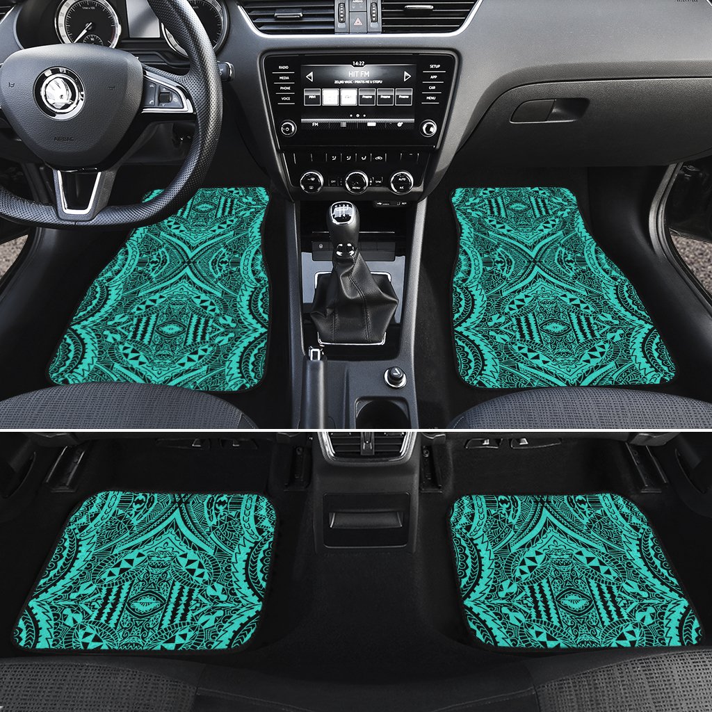 Polynesian Symmetry Turquoise Hawaii Car Floor Mats Turquoise One Size - Polynesian Pride