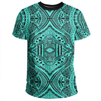 Polynesian Symmetry Turquoise T Shirt - Polynesian Pride