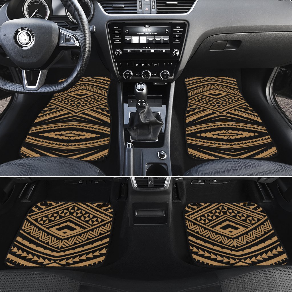 Polynesian Tatau Gold Hawaii Car Floor Mats Gold One Size - Polynesian Pride