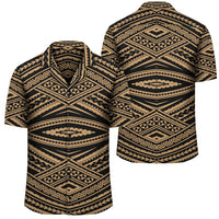 Polynesian Tatau Gold Hawaiian Shirt Unisex Black - Polynesian Pride
