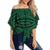 Polynesian Tatau Green Hawaii Women's Off Shoulder Wrap Waist Top Green Female - Polynesian Pride