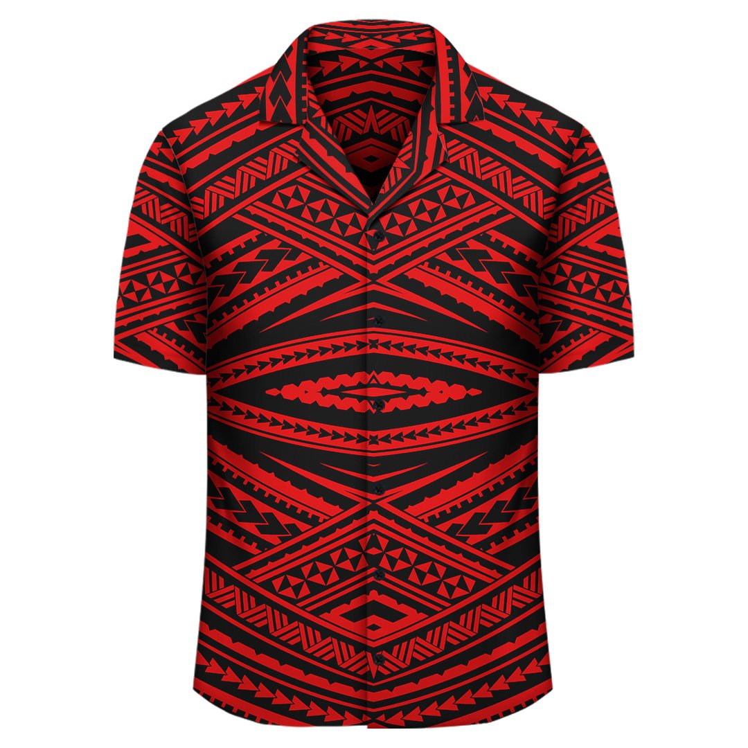 Polynesian Tatau Red Hawaiian Shirt - Polynesian Pride