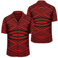Polynesian Tatau Red Hawaiian Shirt Unisex Black - Polynesian Pride