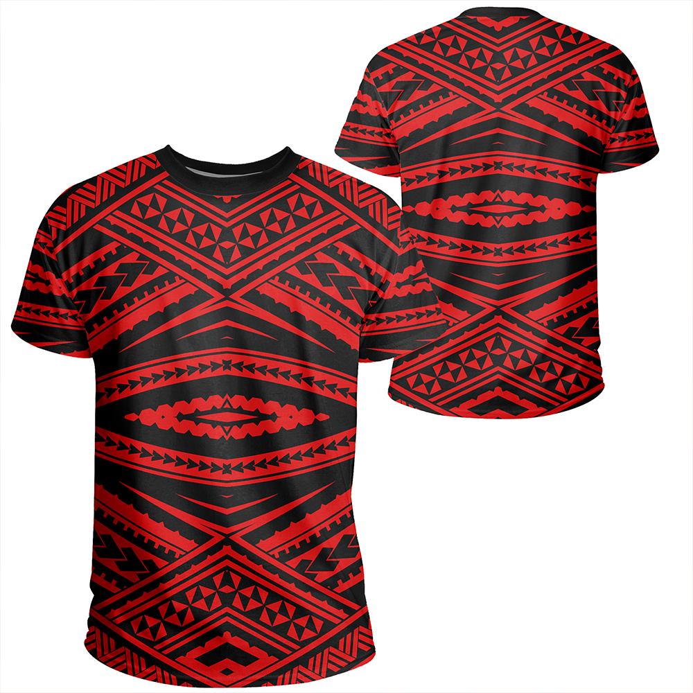 Polynesian Tatau Red T Shirt Unisex Polyester - Polynesian Pride