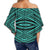 Polynesian Tatau Turquoise Hawaii Women's Off Shoulder Wrap Waist Top - Polynesian Pride