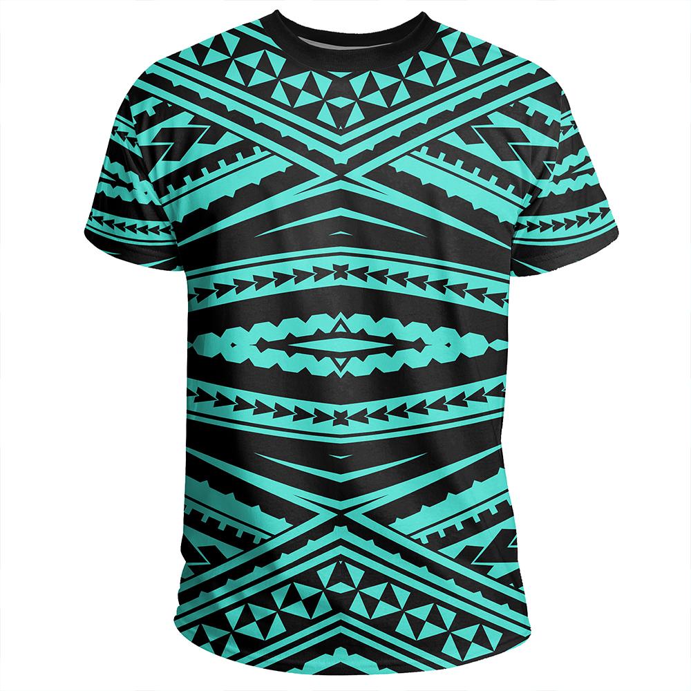 Polynesian Tatau Turquoise T Shirt - Polynesian Pride
