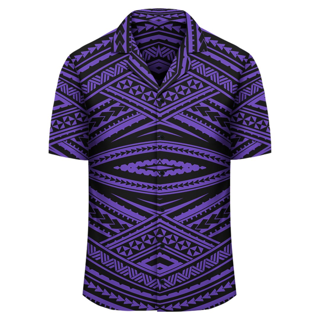 Polynesian Tatau Violet Hawaiian Shirt - Polynesian Pride