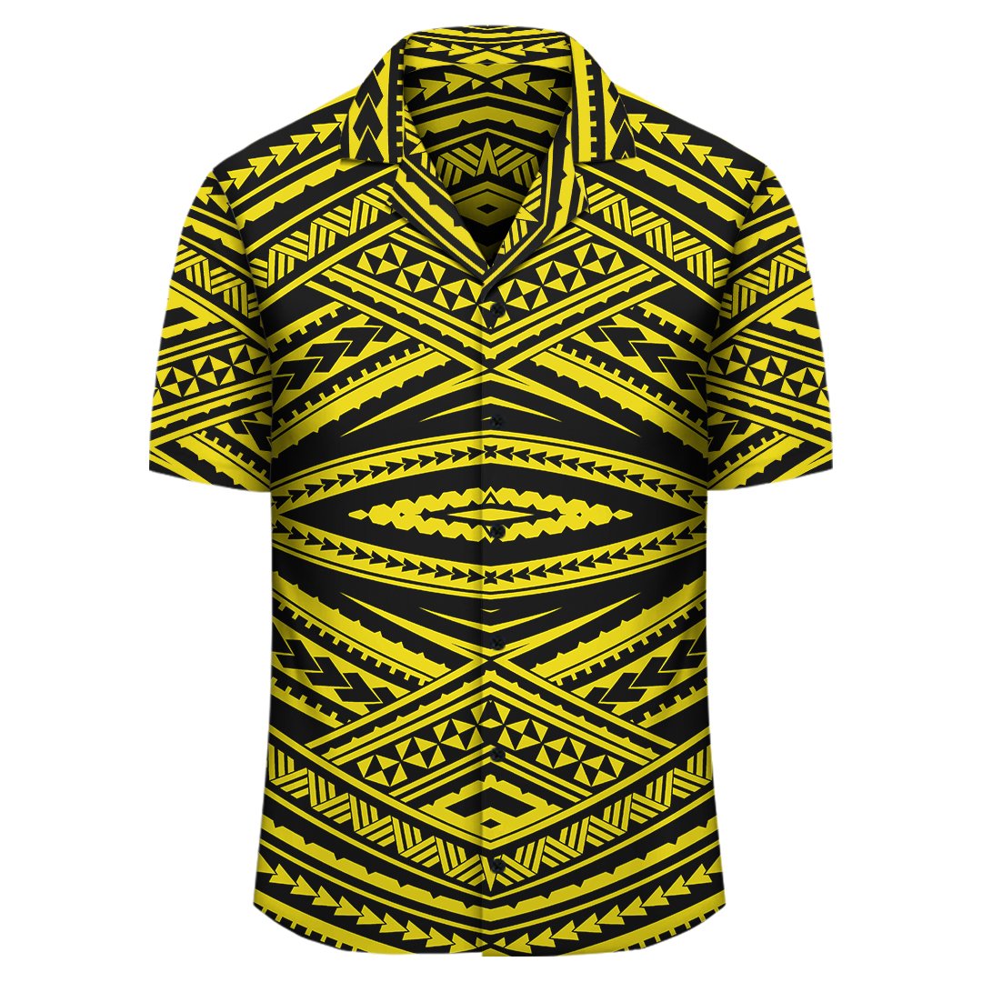 Polynesian Tatau Yellow Hawaiian Shirt - Polynesian Pride