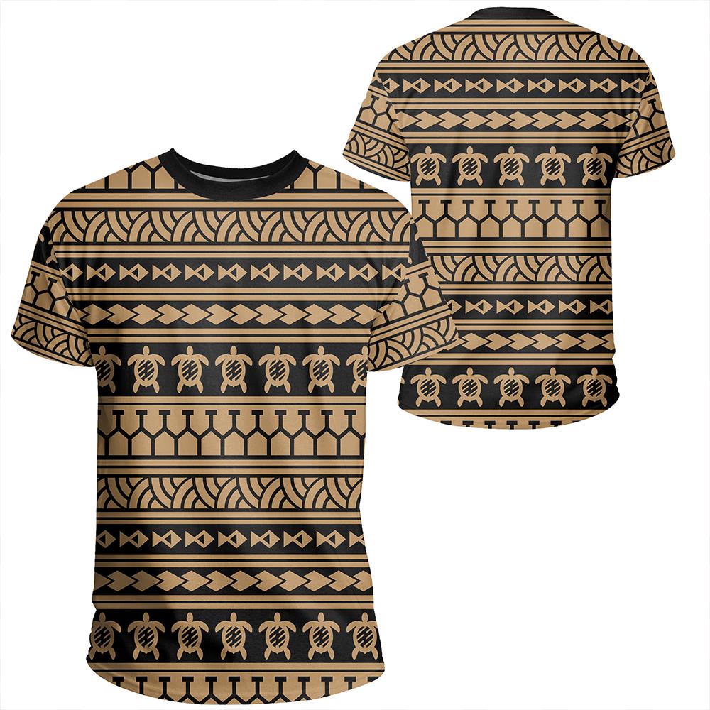Polynesian Tattoo Tribal Gold T Shirt Unisex Polyester - Polynesian Pride