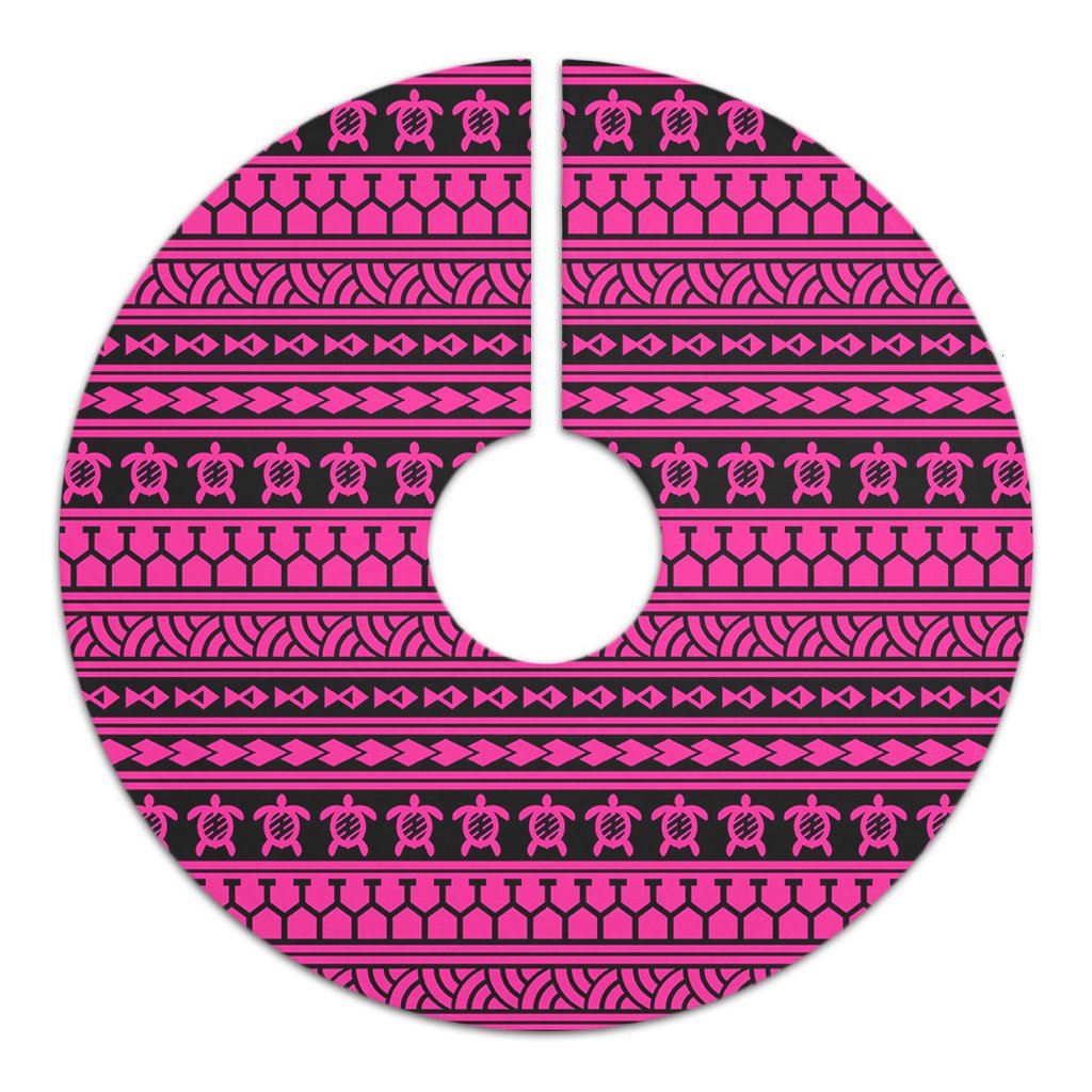 Polynesian Tattoo Tribal Pink Tree Skirt - Polynesian Pride