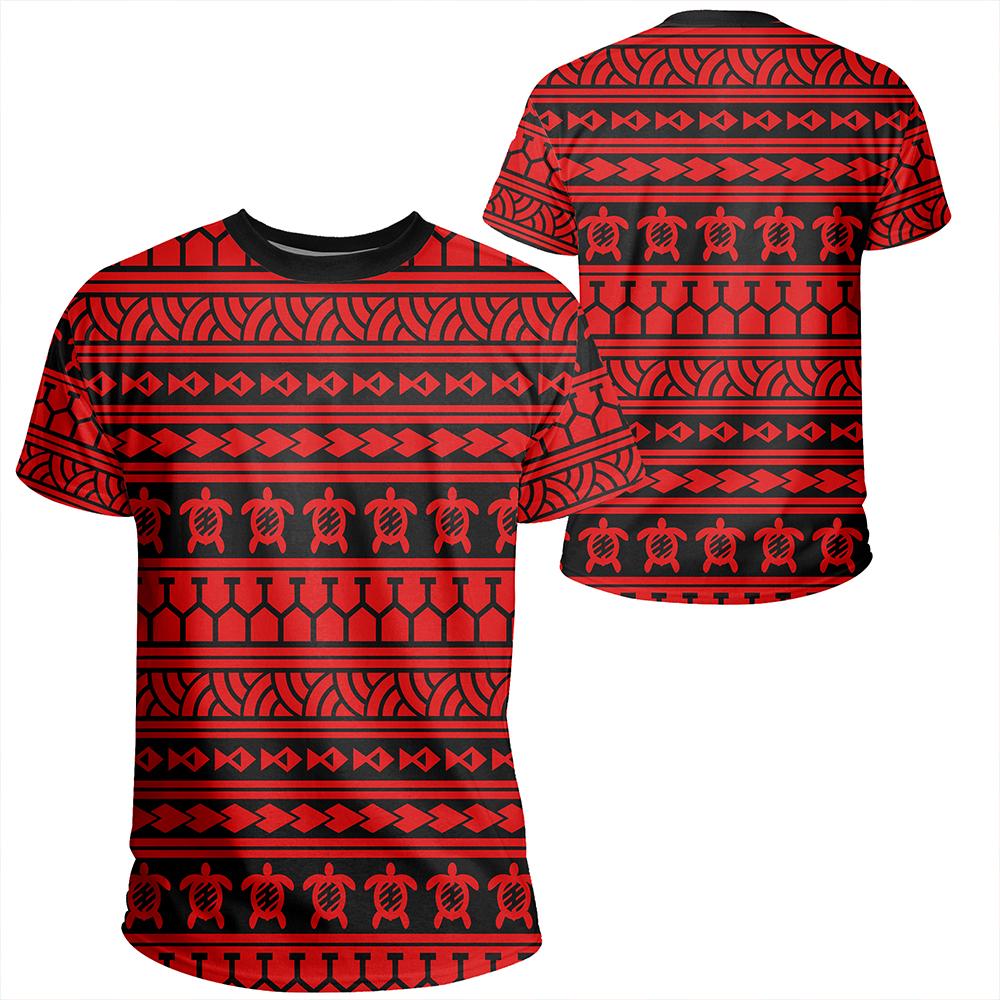 Polynesian Tattoo Tribal Red T Shirt Unisex Polyester - Polynesian Pride