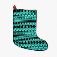 Polynesian Tattoo Tribal Turquoise Christmas Stocking - Polynesian Pride