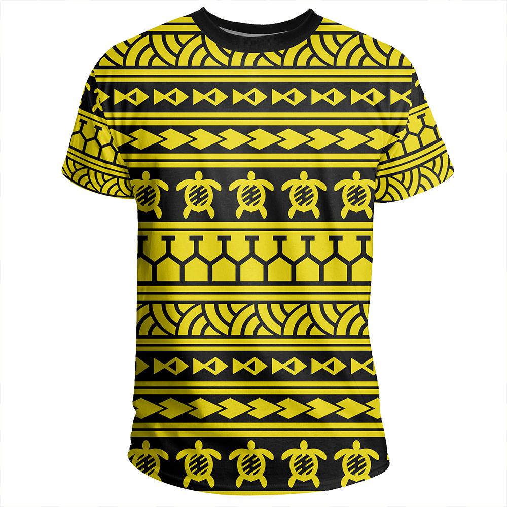 Polynesian Tattoo Tribal Yellow T Shirt - Polynesian Pride