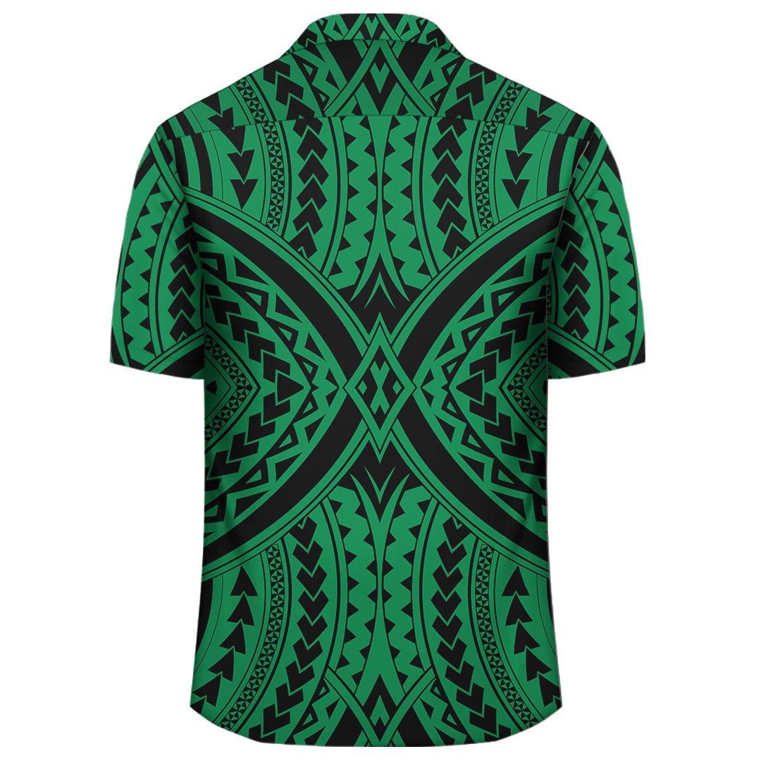 Polynesian Tradition Green Hawaiian Shirt - Polynesian Pride