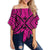 Polynesian Tradition Pink Hawaii Women's Off Shoulder Wrap Waist Top Pink Female - Polynesian Pride