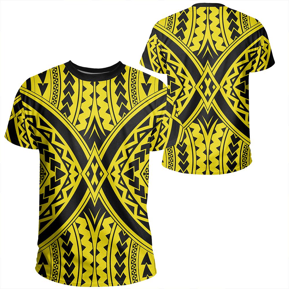Polynesian Tradition Yellow T Shirt Unisex Polyester - Polynesian Pride