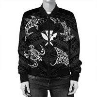 Polynesian Turtle Hammerhead Shark Ray Kanaka Hawaii Bomber Jacket Circle - AH - Polynesian Pride
