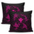 Polynesian Turtle Hammerhead Shark Ray Kanaka Hawaii Pillow Covers Circle Pink - AH - Polynesian Pride