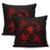 Polynesian Turtle Hammerhead Shark Ray Kanaka Hawaii Pillow Covers Circle Red - AH - Polynesian Pride