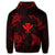 Polynesian Turtle Hammerhead Shark Ray Kanaka Hawaiian Hoodie Circle Red - Polynesian Pride