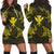 Polynesian Turtle Hammerhead Shark Ray Kanaka Hawaii Hoodie Dress Circle Yellow - AH Black - Polynesian Pride